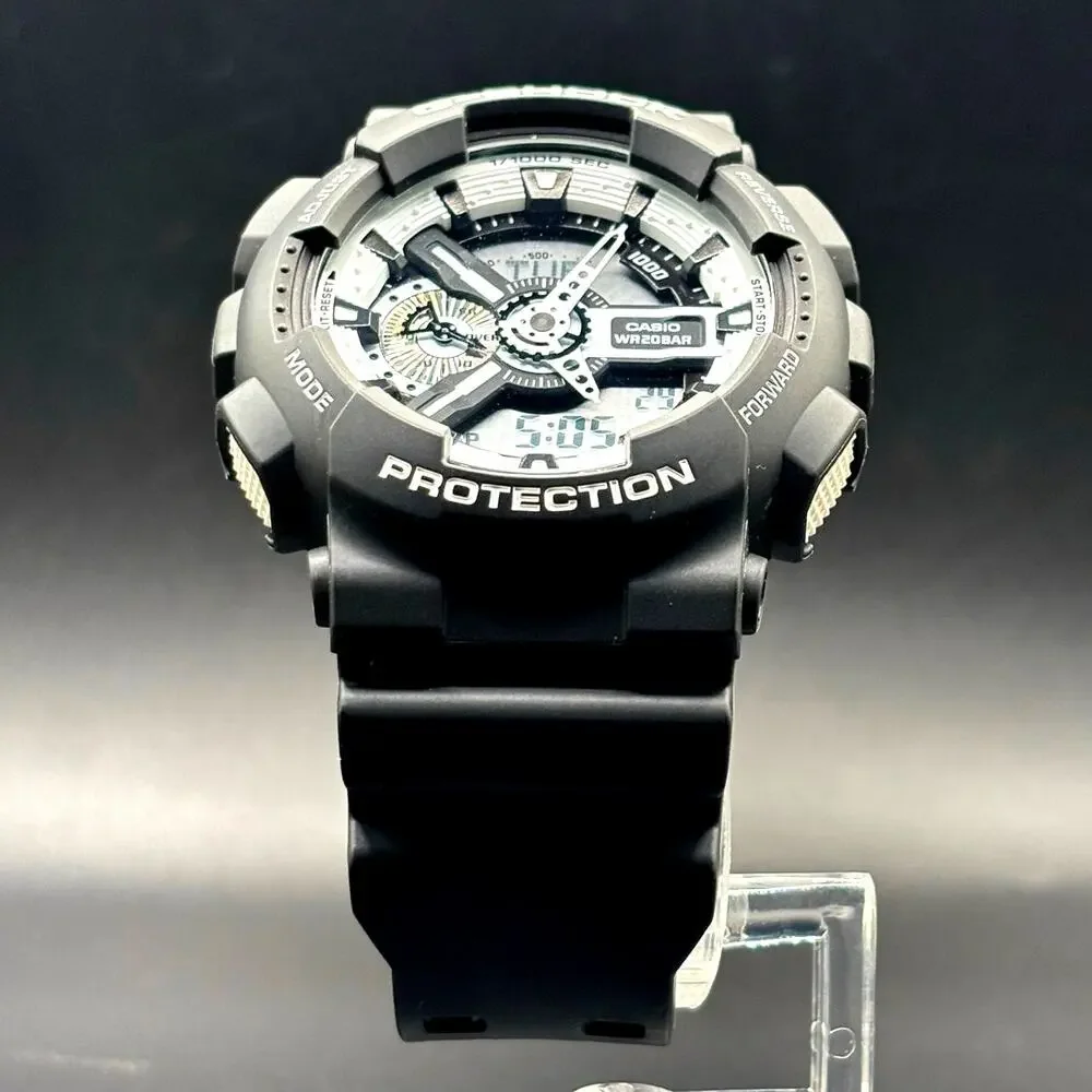 Casio G-Shock GA-110BW-1A Black White Analog Digital 200M Watch NWOT